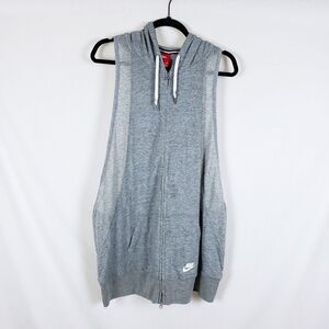 Nike Tech Sleeveless Sweatshirt Hoodie Mens XL Gray Breathable Mesh Back Pockets